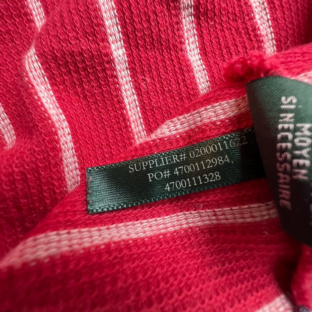 LRL Lauren Jeans Co. RALPH LAUREN Red Stripe 100% Cotton Zip Pocket Top M - Picture 14 of 15